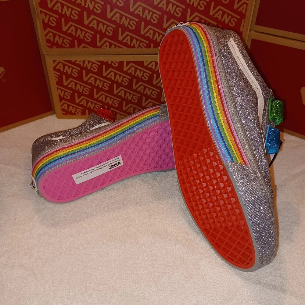 Vans Men's 4.5/Women's 6 Old Skool V Flour Shop Glitter